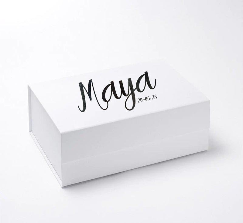 Personalised White Folding Magnetic Keepsake Gift Box PureEssenceGreetings