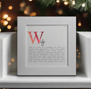 Wife Personalised Christmas Poem Card PureEssenceGreetings