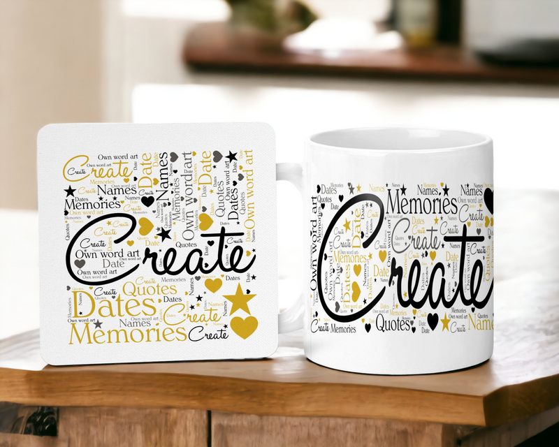 Personalised Word Art Ceramic Mug - Own Words PureEssenceGreetings