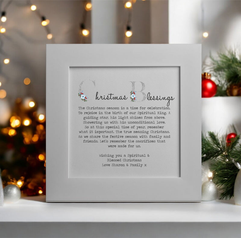 Christmas Blessings Personalised Keepsake Card PureEssenceGreetings