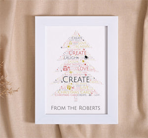 Christmas Tree - Personalised Word Art Card PureEssenceGreetings