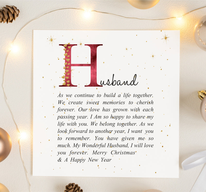Husband Personalised Christmas Poem Card PureEssenceGreetings