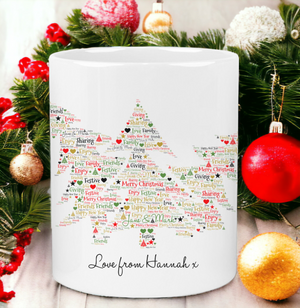 WordArt Christmas Tree Mug Coffee Mug Tea Cup PureEssenceGreetings
