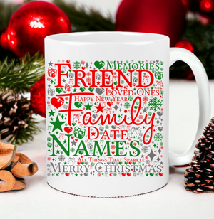 Personalised Christmas WordArt Mug PureEssenceGreetings