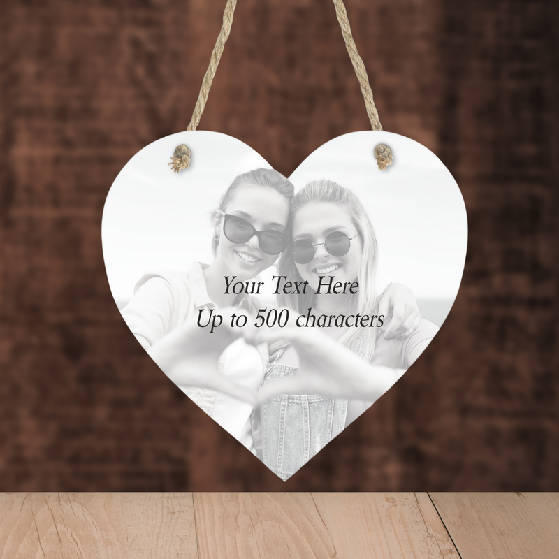 Photo Heart Personalised Plaque | Own Text PureEssenceGreetings