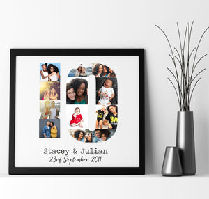 10th Anniversary Large Personalised Photo Collage | 12 Images PureEssenceGreetings