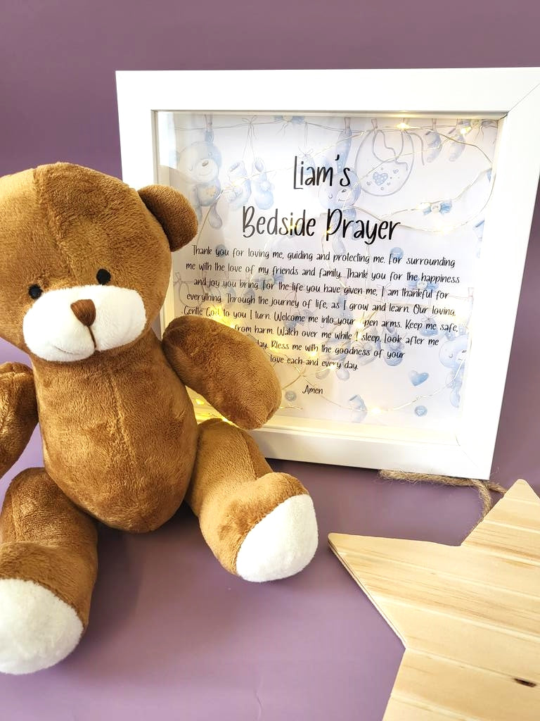 Personalised  Children's Bedside Prayer Light Up Box. PureEssenceGreetings