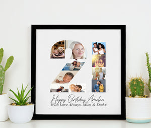 21st Birthday Collage Large Personalised Framed Print | 11 Images PureEssenceGreetings