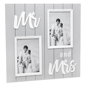 Soft Grey Double Collage Frame Mr & Mrs PureEssenceGreetings