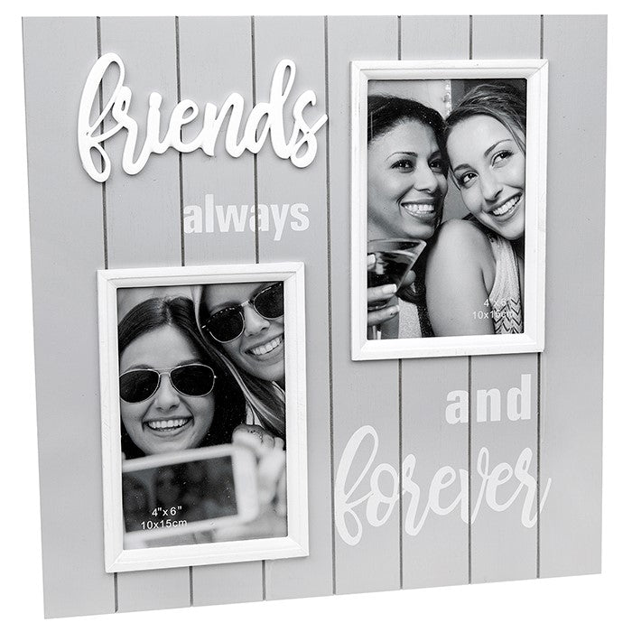 Soft Grey Double Collage Frame | Friends Always PureEssenceGreetings