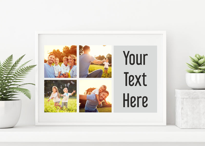 Personalised Photo Collage Print | 4 Images | Your Text PureEssenceGreetings