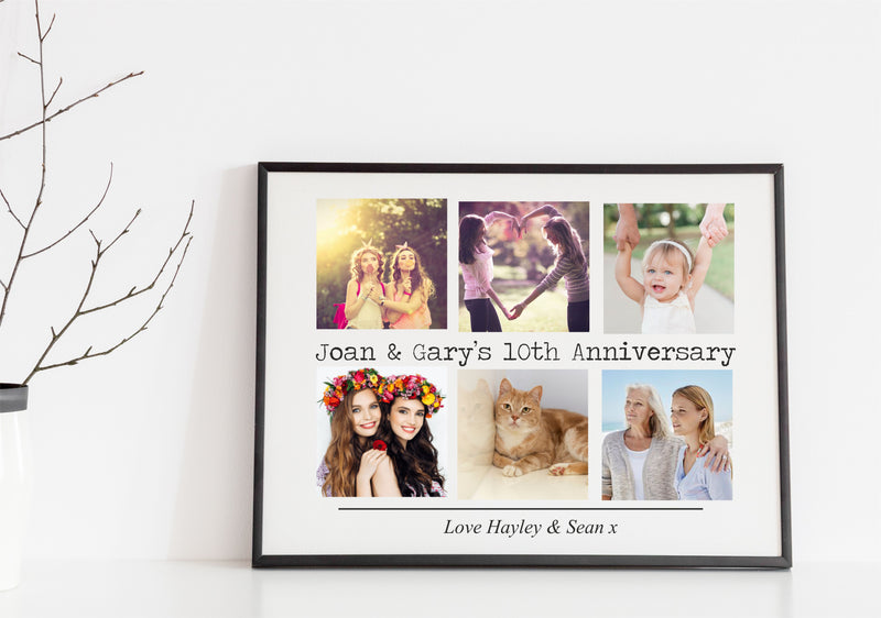 Photo Collage Personalised Framed Print | 6 Images PureEssenceGreetings