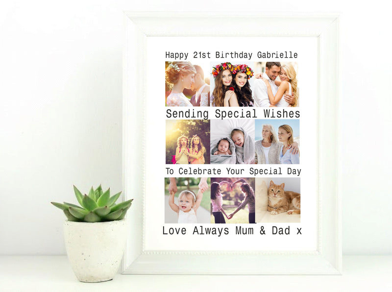 Photo Collage Personalised Framed Print | 9 Images PureEssenceGreetings