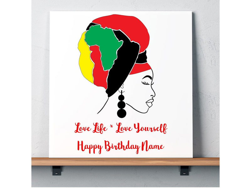 African Lady Wrap Greeting Card PureEssenceGreetings