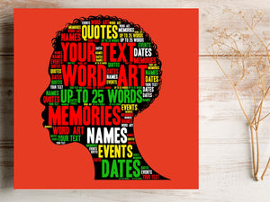 Afro Men Design Personalised Word Art Card PureEssenceGreetings