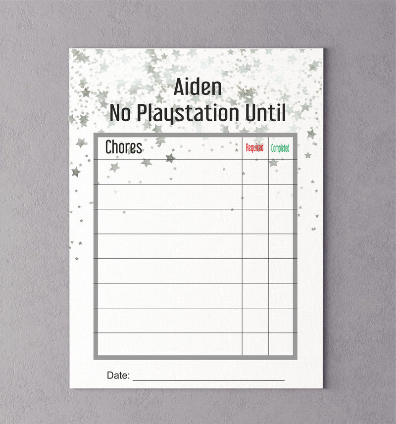 Personalised Chores Metal Chart - Suitable for Children & Teenagers PureEssenceGreetings