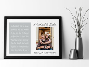 Copy of On Our Anniversary Personalised Photo Framed Poem PureEssenceGreetings