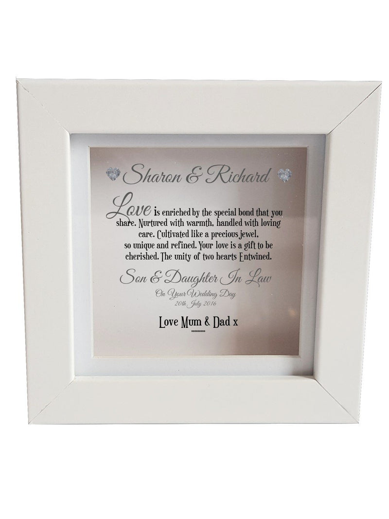 Daughter & Son In Law Personalised Box Frame PureEssenceGreetings