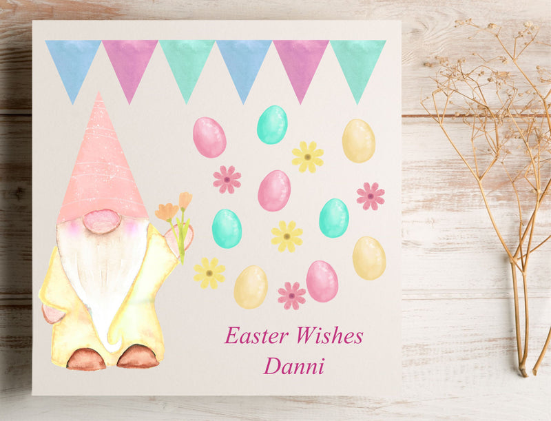 Easter Gnome Personalised Card | E2 PureEssenceGreetings