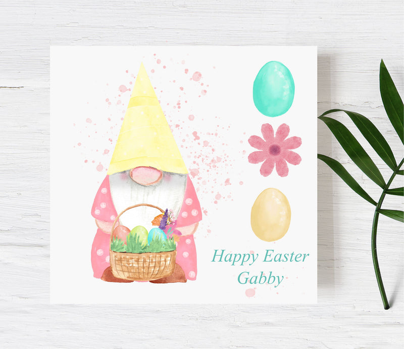 Easter Gnome Personalised Card PureEssenceGreetings
