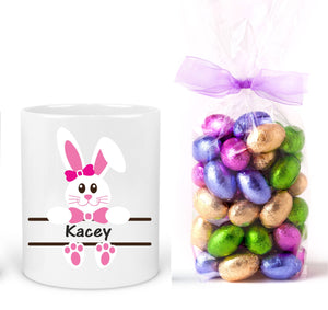 Easter Personalised Mug with Pastel Foil Mini Eggs PureEssenceGreetings