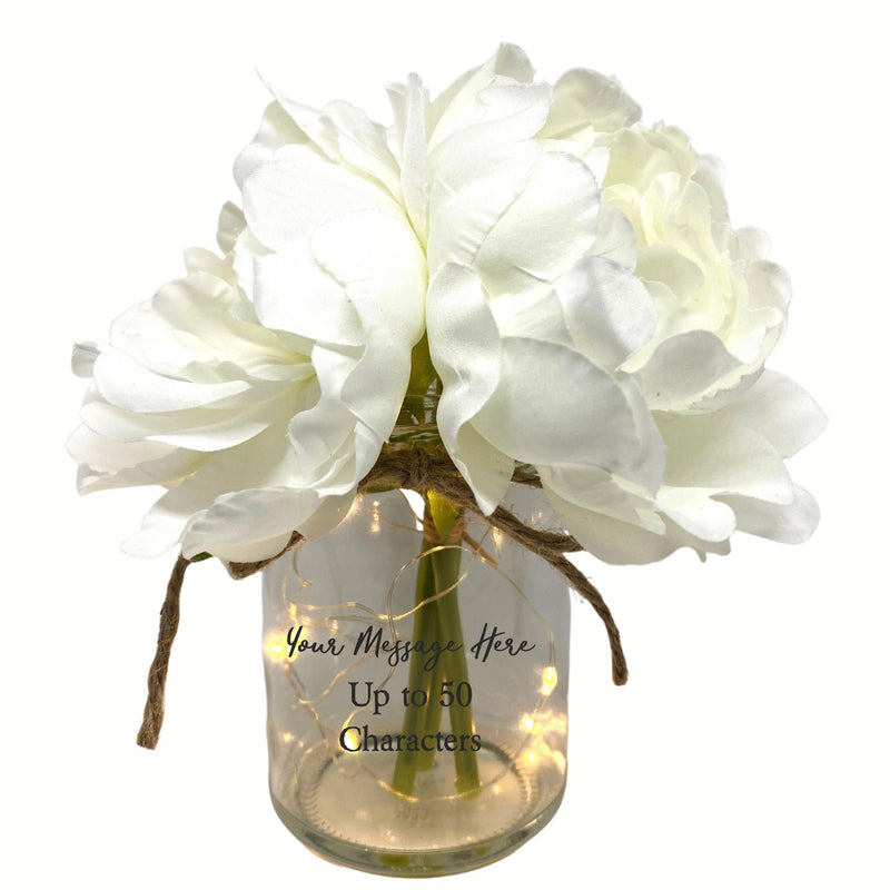 Personalised Floral LED Candle Jar Light PureEssenceGreetings