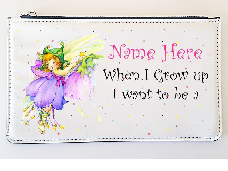 Faux Leather Personalised Children's Pencil Case - When I Grow Up PureEssenceGreetings