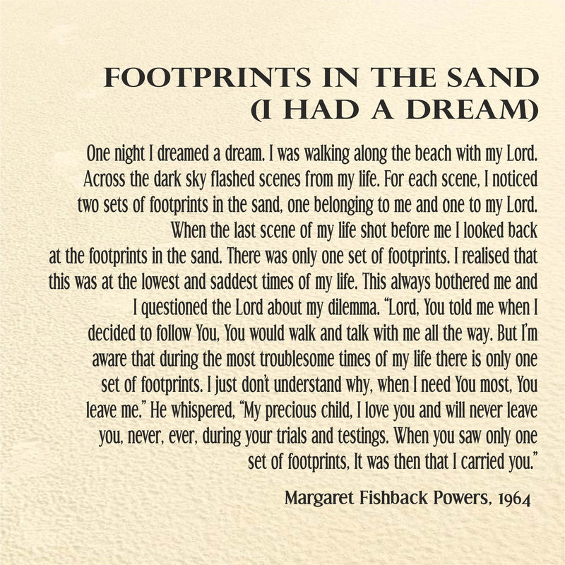 Footprints Personalised Inspirational Prayer Ceramic Plaque PureEssenceGreetings