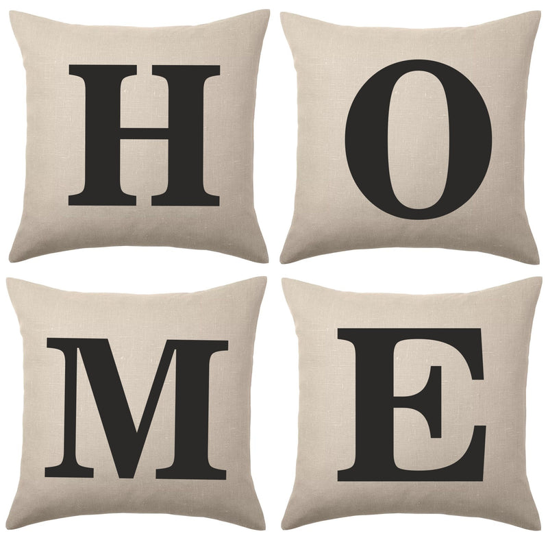 Set of 4 HOME Cushion Covers PureEssenceGreetings
