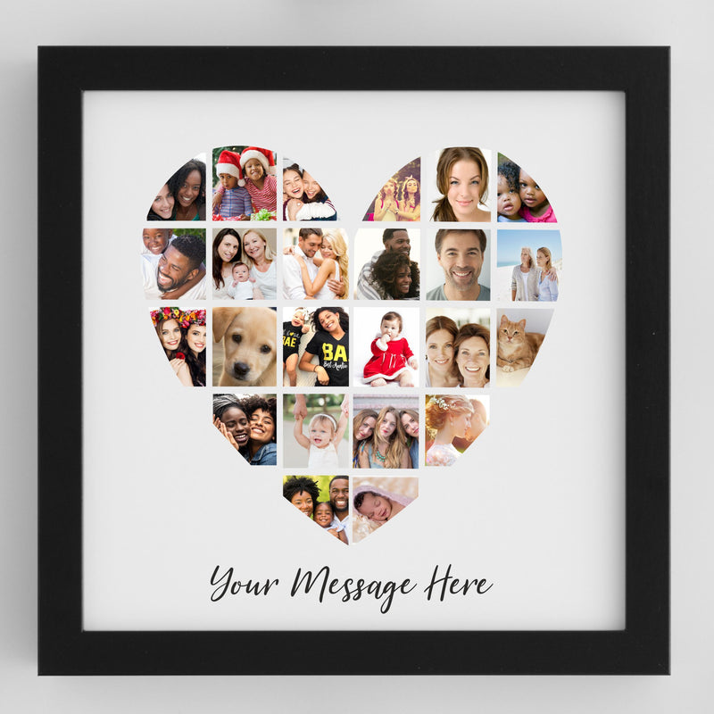 Heart Photo Collage Personalised Framed Print | 25 Images PureEssenceGreetings