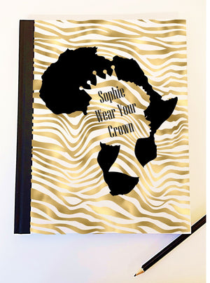Lady African Crown Personalised Notebook PureEssenceGreetings
