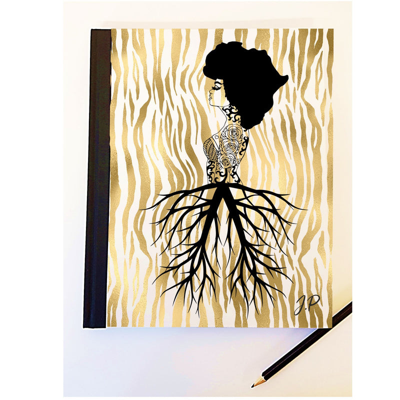 Lady African Roots Personalised Notebook PureEssenceGreetings