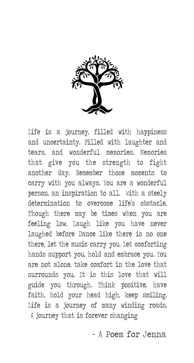 Life Journey Personalised Uplifting Framed Poem PureEssenceGreetings