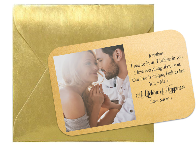 Lifetime of Happiness Personalised Love Keepsake Wallet Card PureEssenceGreetings