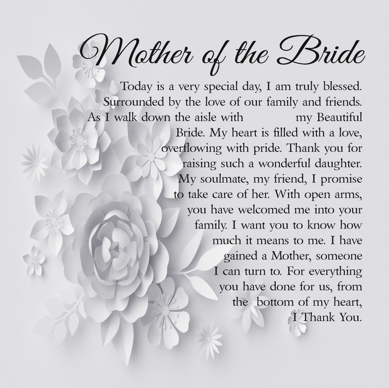 Mother of The Bride Poem Personalised Framed Poem from the Groom PureEssenceGreetings