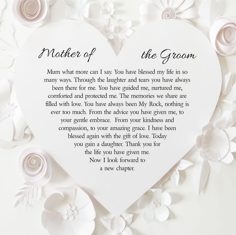 Mother of the Groom Personalised Box Framed Poem PureEssenceGreetings