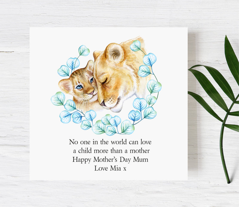 Mum Personalised Card | Lioness & Child PureEssenceGreetings