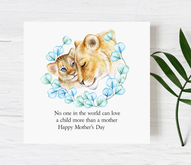 Mum Personalised Card | Lioness & Child PureEssenceGreetings