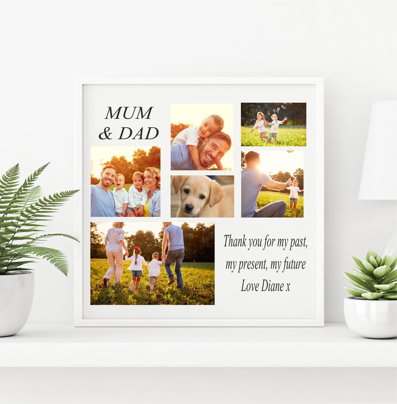 Mum & Dad Framed Personalised  Photo Collage | 6 Images PureEssenceGreetings