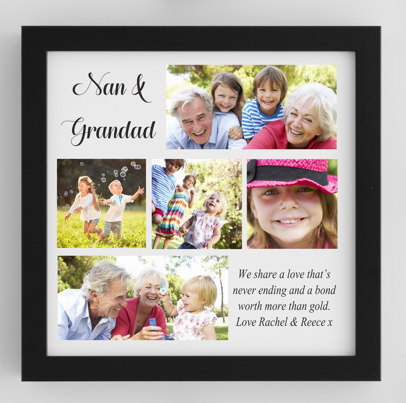 Nan & Grandad Framed Personalised  Photo Collage | 5 Images PureEssenceGreetings