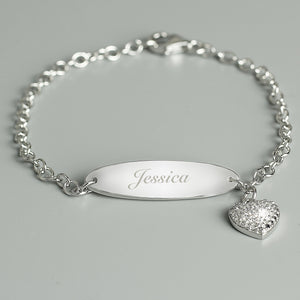 Personalised Children's Sterling Silver and Cubic Zirconia Bracelet - PureEssenceGreetings 