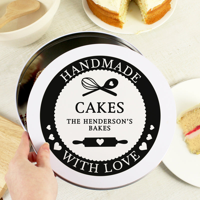 Personalised Handmade With Love Cake Tin PureEssenceGreetings