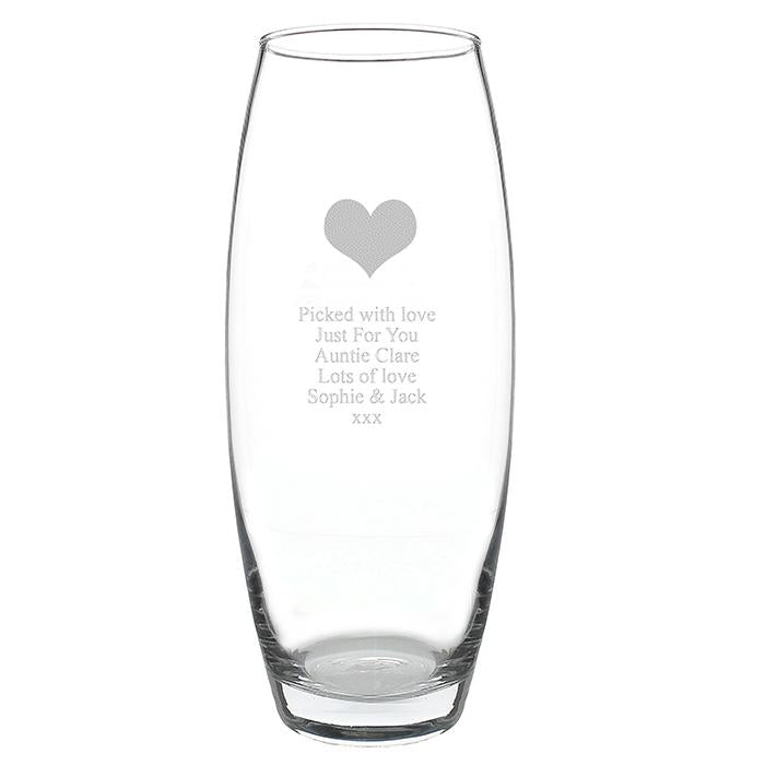 Personalised Heart Bullet Vase - PureEssenceGreetings 