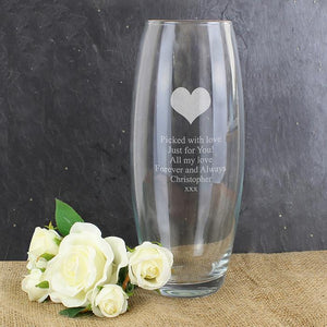 Personalised Heart Bullet Vase - PureEssenceGreetings 