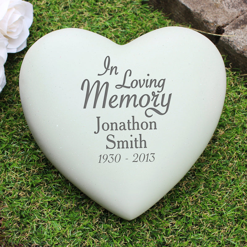In Loving Memory Personalised Heart Memorial - PureEssenceGreetings 