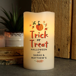 Personalised Trick or Treat LED Candle PureEssenceGreetings