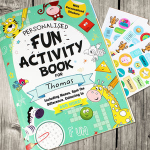 Personalised Activity Book with Stickers - PureEssenceGreetings 