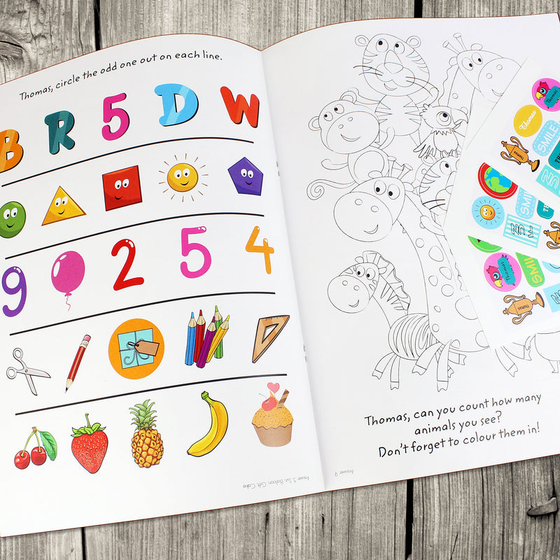 Personalised Activity Book with Stickers - PureEssenceGreetings 