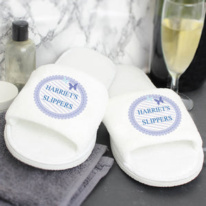 Personalised Butterfly Velour Slippers - PureEssenceGreetings 