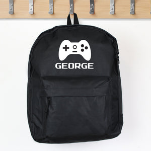 Personalised Gaming Black Backpack - PureEssenceGreetings 